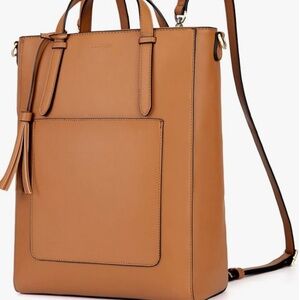 ECOSUSI Tote Bag Convertible Backpack for Women Vegan Leather Handbag